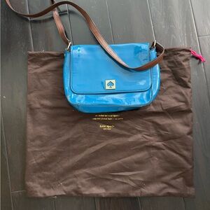 Kate Spade patent blue purse